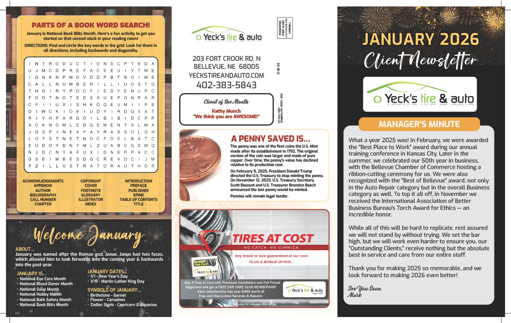 Monthly Newsletter Page 2 | Yeck's Tire & Auto